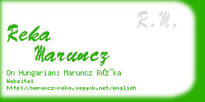 reka maruncz business card